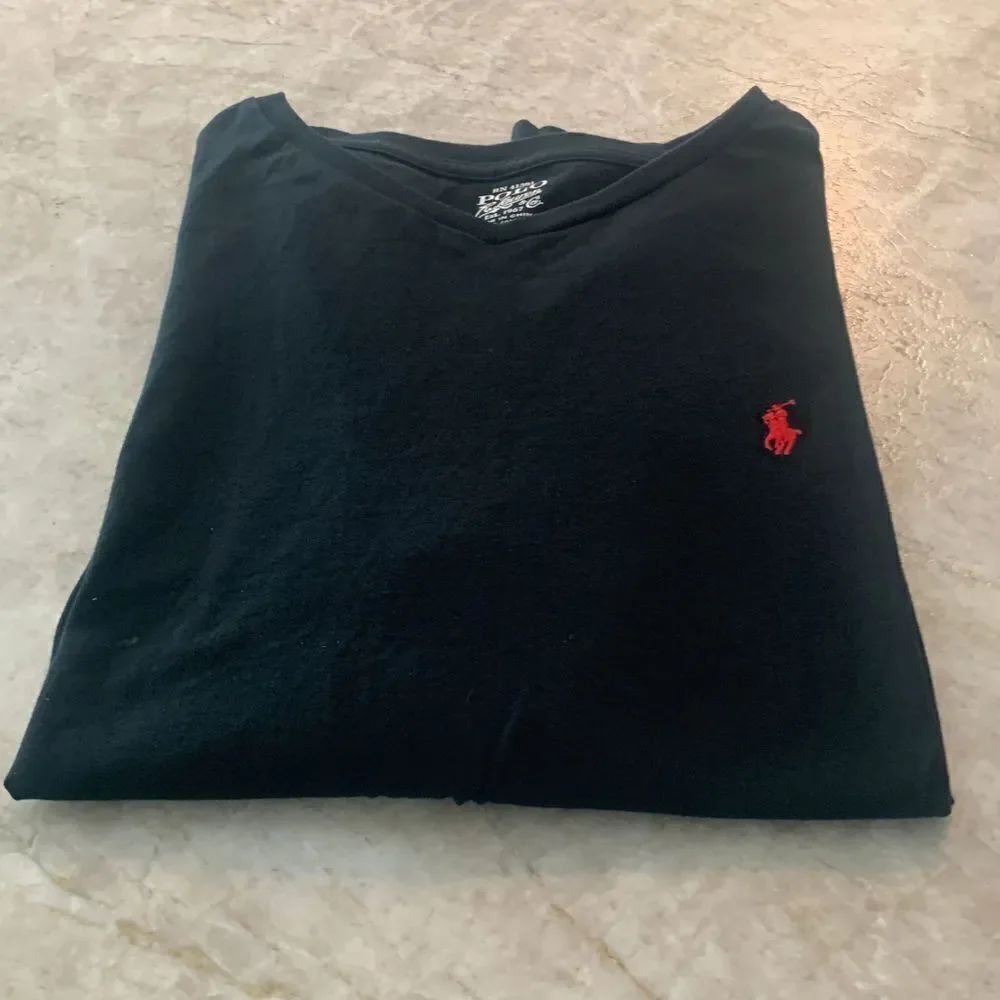 POLO Black Long Sleeve V Neck Tee